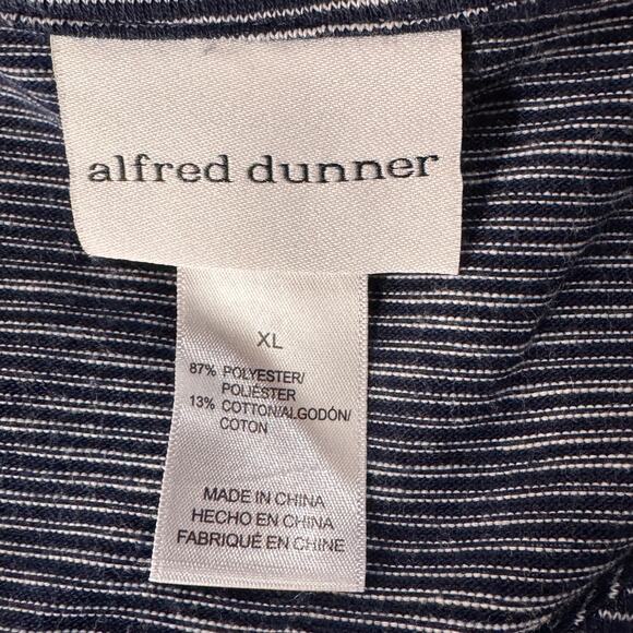 Alfred Dunner X-Large Top Striped Floral Embroidered 3/4 Sleeve Stretch Slits - Picture 8 of 9